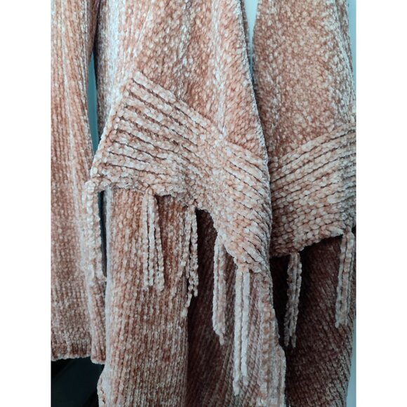 Shyanne Chenille Open Sweater Cardigan Size S Fringe Western Chunky Country - Picture 2 of 5